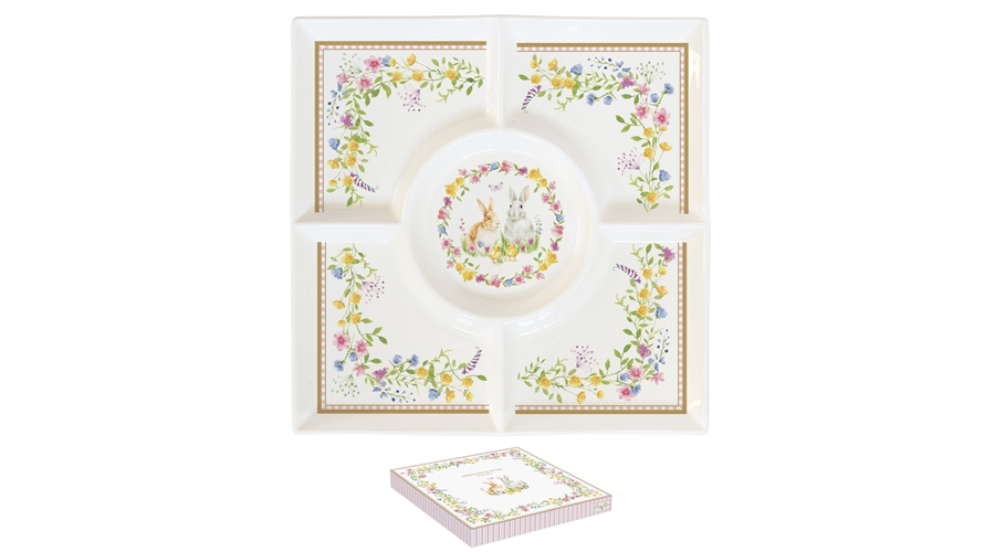 R2S.2095EAST Porcelán kínálótálca 25x25cm