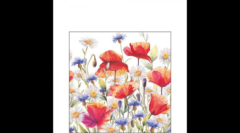 AMB.12518640 Poppies and cornflower papírszalvéta 25x25cm
