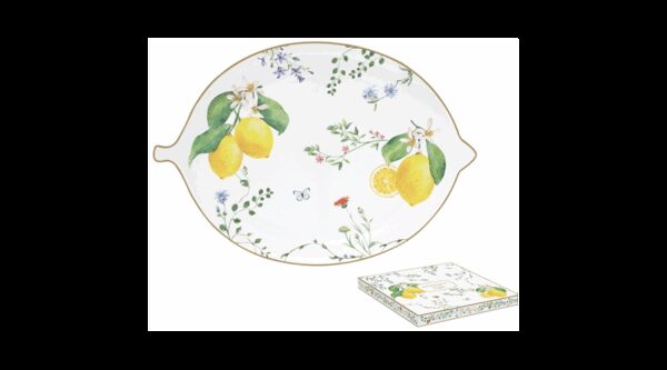 R2S.2141FCIT Citromformájú porcelántálca 25x18cm