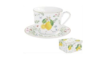R2S.1182FCIT Porcelán reggelizőcsésze+alj 370ml dobozban