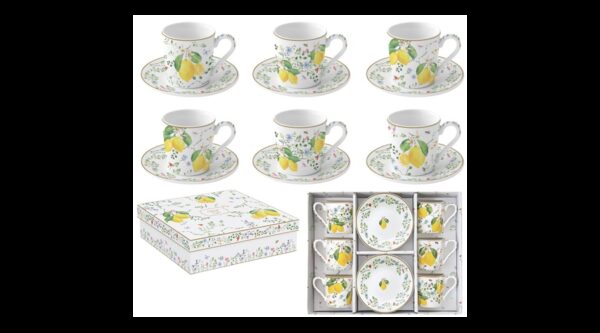 R2S.126FCIT Porcelán eszpresszócsésze+alj 6 személyes