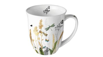 AMB.18417470 Ornamental Flowers White porcelánbögre 0