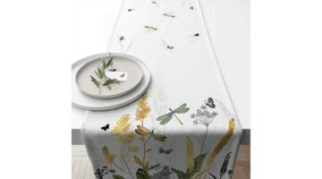 AMB.16617470 Ornamental Flowers White asztali futó 40x150cm