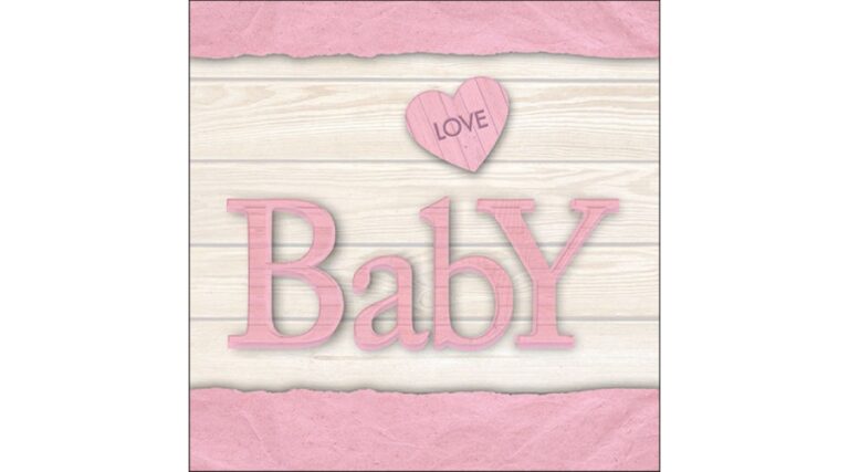 AMB.13317616 Baby Love Girl papírszalvéta 33x33cm