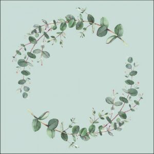 AMB.13317161 Eucalyptus Branch Green papírszalvéta 33x33cm