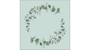 AMB.13317161 Eucalyptus Branch Green papírszalvéta 33x33cm