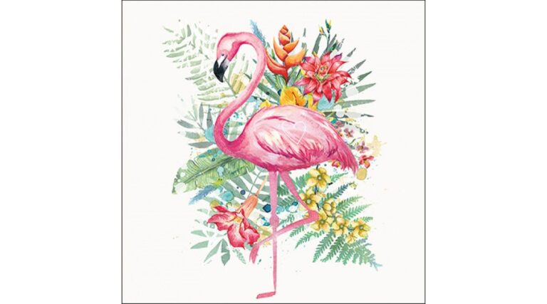 AMB.13317230 Tropical Flamingo papírszalvéta 33x33cm