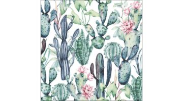 AMB.13317495 Watercolour Cacti papírszalvéta 33x33cm