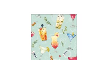 AMB.12517225 Cocktail Party Aqua papírszalvéta 25x25cm