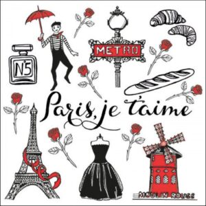 AMB.13317620 I Love Paris papírszalvéta 33x33cm