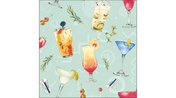 AMB.13317225 Cocktail Party Aqua papírszalvéta 33x33cm