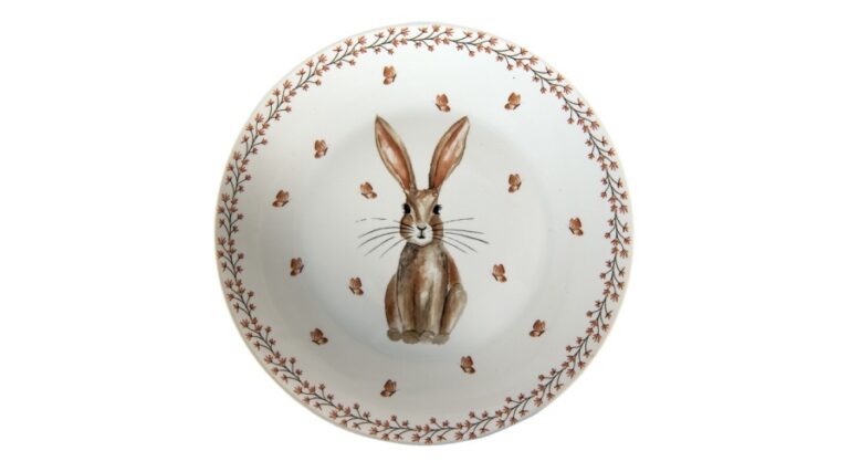 CLEEF.REBDP Porcelán desszerttányér 20cm nyuszis