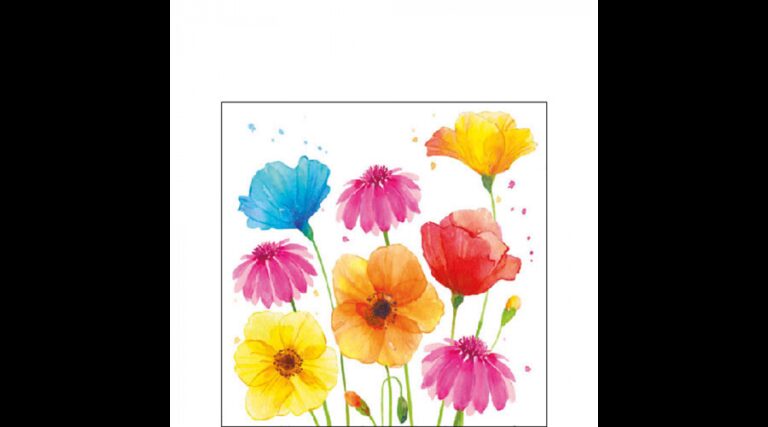 AMB.12517585 Colourful Summer Flowers papírszalvéta 25x25cm