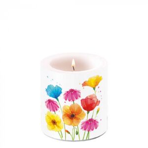 AMB.19217585 Colourful Summer Flowers átvilágítós gyertya 8x7
