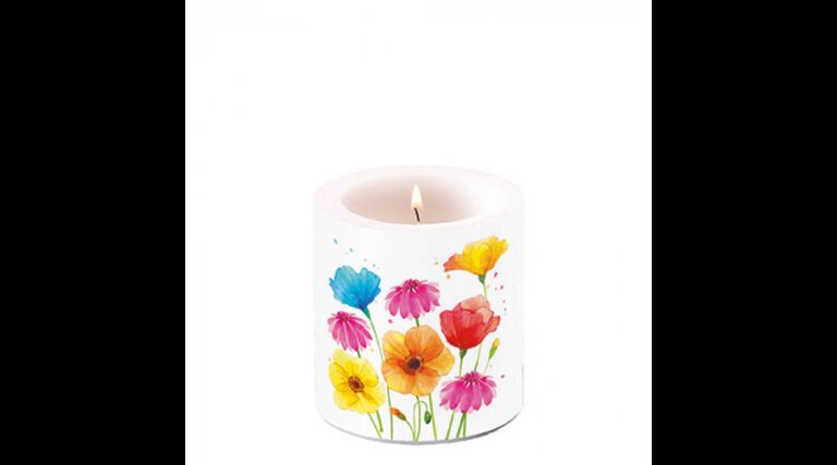AMB.19217585 Colourful Summer Flowers átvilágítós gyertya 8x7