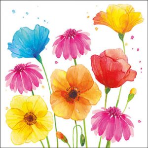 AMB.13317585 Colourful Summer Flowers papírszalvéta 33x33cm