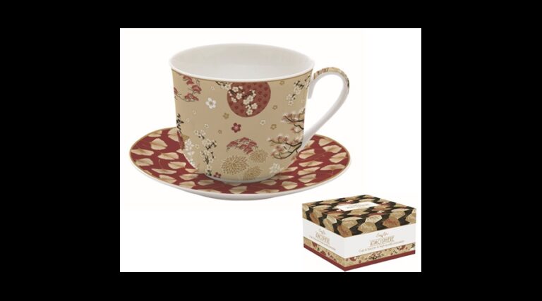 R2S.1454KIMO Porcelán reggelizőcsésze+alj