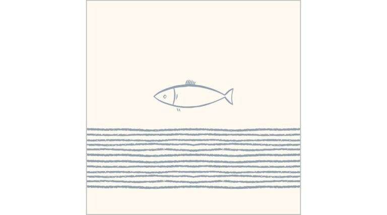 PPD.C133002317 Pure Fish of white papírszalvéta 33x33cm