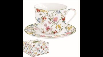 R2S.1182GADR Porcelán reggelizőcsésze+alj 370ml dobozban