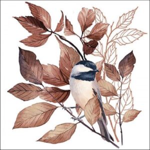 AMB.13317791 Lovely chickadee white papírszalvéta 33x33cm