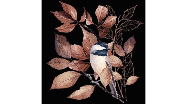 AMB.13317790 Lovely chickadee black papírszalvéta 33x33cm