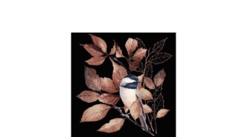 AMB.12517790 Lovely Chickadee black papírszalvéta 25x25cm