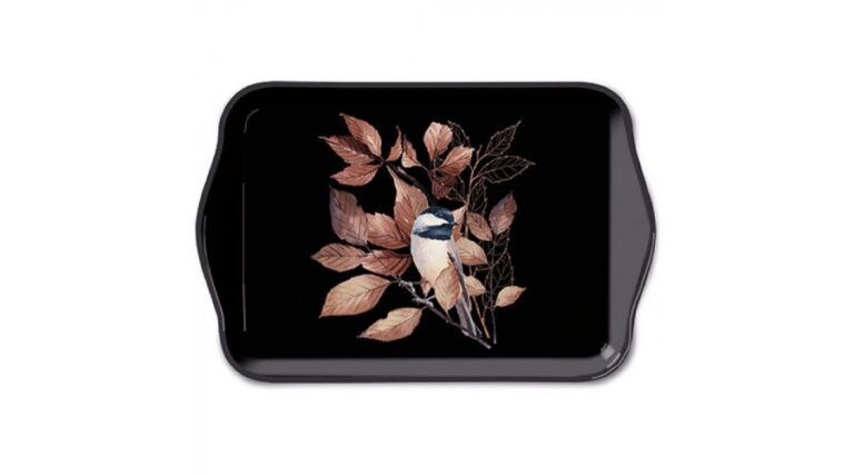 AMB.13717790 Lovely chickadee black műanyag kistálca 13x21cm