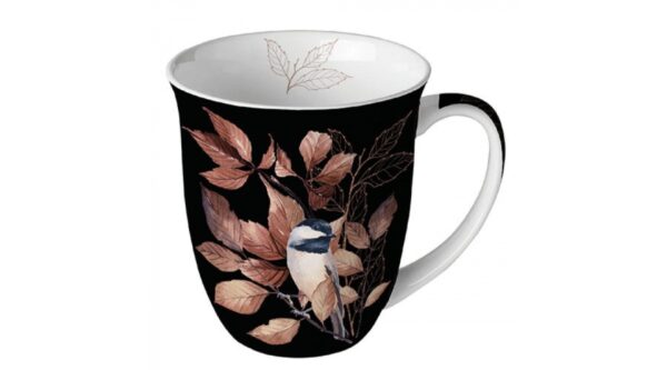 AMB.18417790 Lovely chickadee black porcelánbögre 0