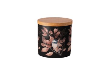 AMB.17417790 Lovely chickadee black porcelán konyhai tároló 10x10cm