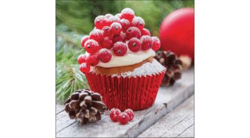 AMB.33317965 Christmas cupcake papírszalvéta 33x33cm
