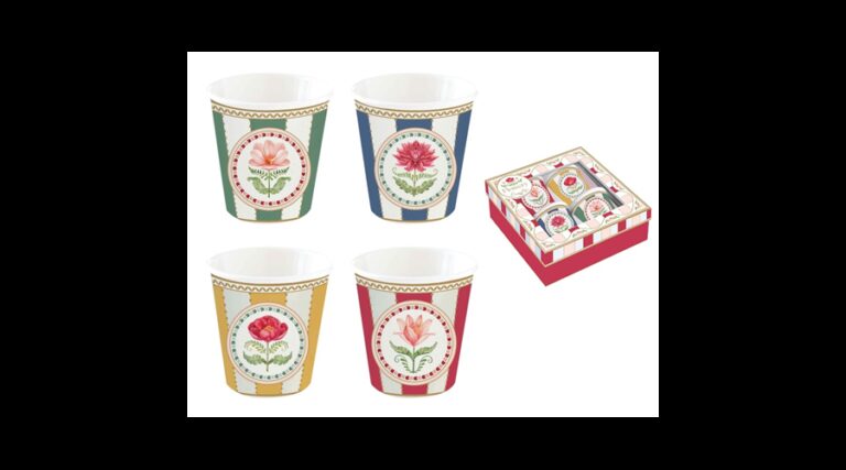 R2S.176FLRY Porcelán eszpresszópohár 4 személyes