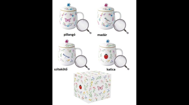 R2S.1370FGAR Porcelán szűrősbögre tetővel