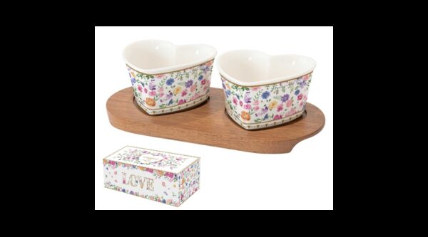 R2S.3113MAMO Porcelán szívtálka 2 db