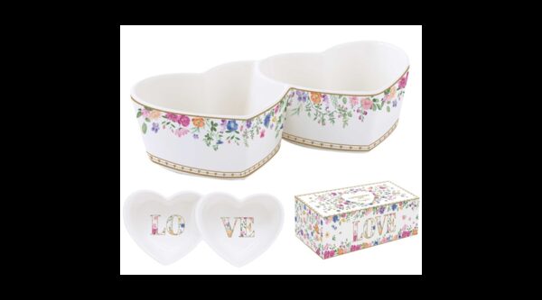 R2S.3111MAMO Porcelán dupla szívtálka 20x9