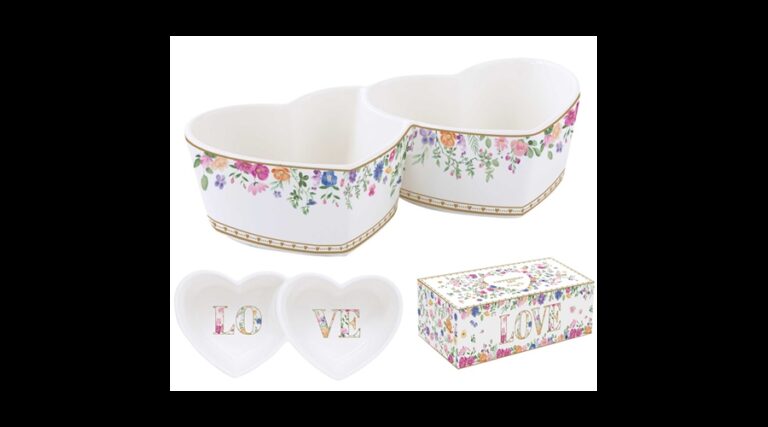 R2S.3111MAMO Porcelán dupla szívtálka 20x9