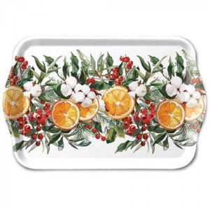 AMB.33719935 Winter Oranges műanyag kistálca 13x21cm
