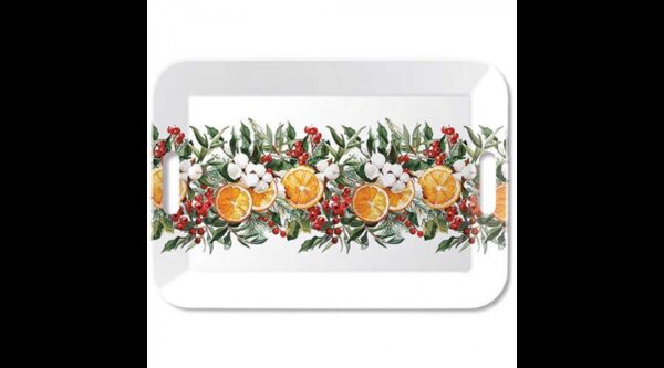 AMB.33919935 Winter oranges műanyag nagytálca 33x47cm