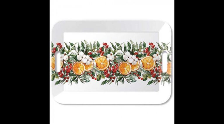 AMB.33919935 Winter oranges műanyag nagytálca 33x47cm