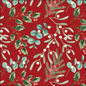AMB.33319943 Foliagle scatter red papírszalvéta 33x33cm