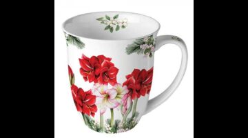 AMB.38420275 Blooming amaryllis white porcelánbögre 0