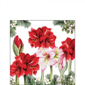 AMB.32520275 Blooming amaryllis white papírszalvéta 25x25cm