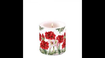 AMB.39220275 Blooming amaryllis white átvilágítós gyertya 8x7