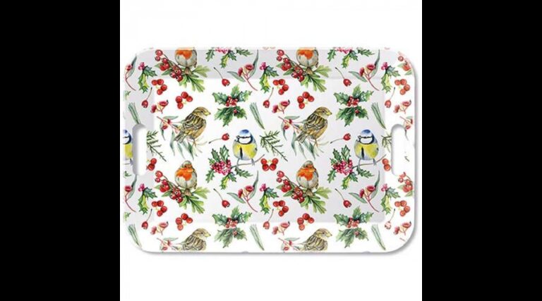AMB.33919955 Birds in Winter műanyag nagytálca 33x47cm
