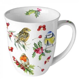 AMB.38419955 Birds in Winter porcelánbögre 0