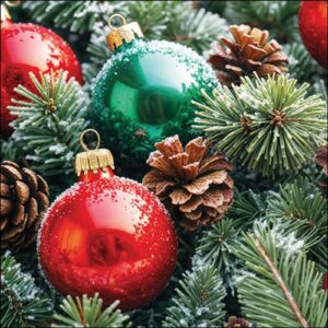 AMB.33320160 Frozen Baubles papírszalvéta 33x33cm