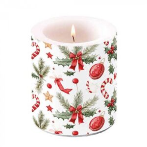 AMB.39320290 Christmas Elements átvilágítós gyertya 10x10xcm
