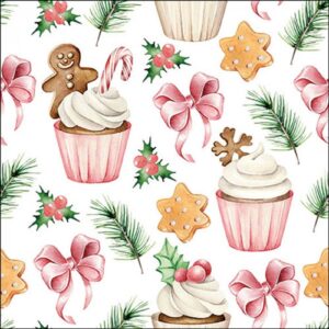 AMB.33319965 Christmas sweets pink  papírszalvéta 33x33cm