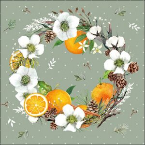 AMB.33320320 Helleborus and oranges papírszalvéta 33x33cm