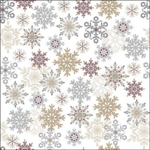 AMB.33320225 Snowflakes all over white papírszalvéta 33x33cm