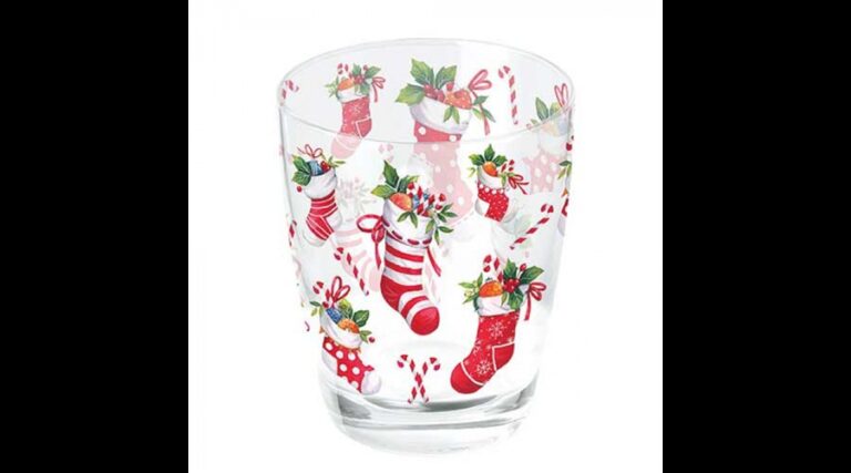 AMB.34320200 X-mas stockings white üvegpohár 0